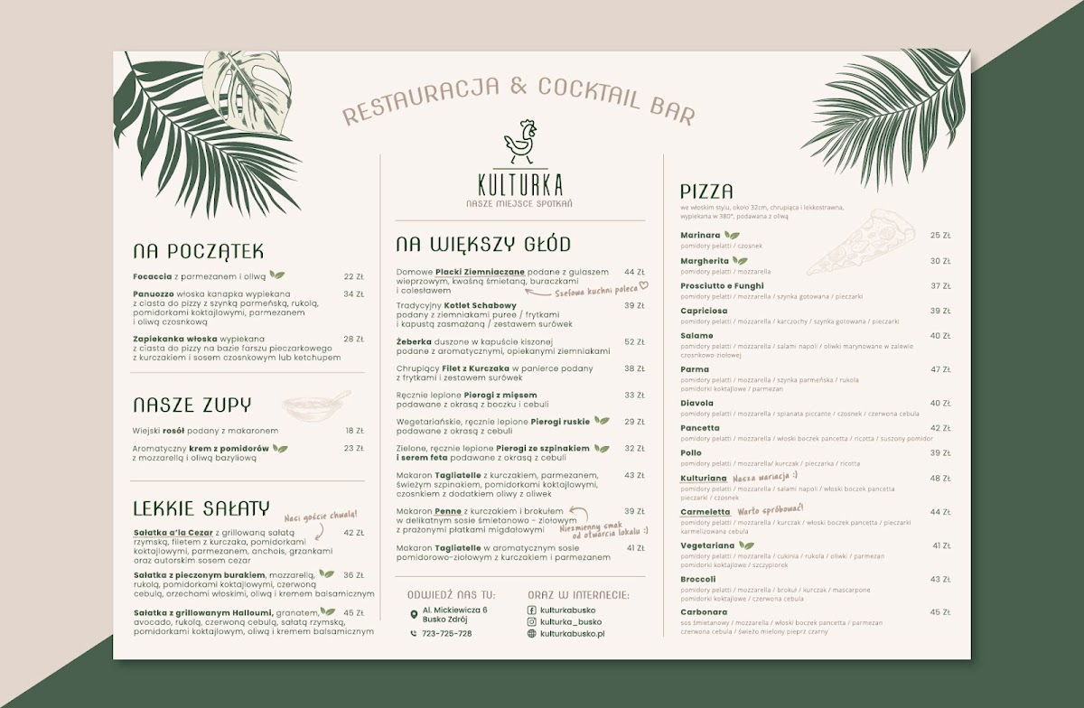 Menu Kulturka - Restauracja & Cocktail Bar / Pizza - Busko Zdrój-1