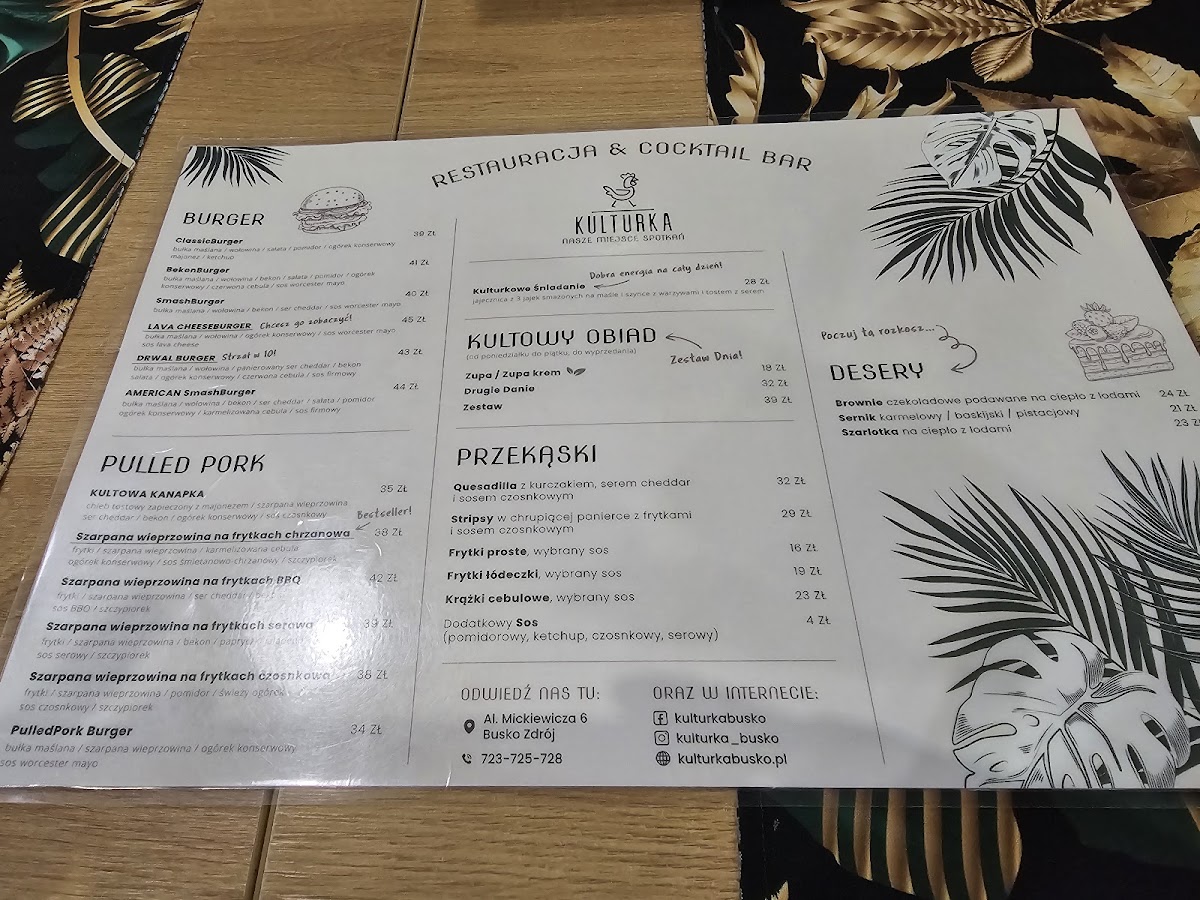 Menu Kulturka - Restauracja & Cocktail Bar / Pizza - Busko Zdrój-4