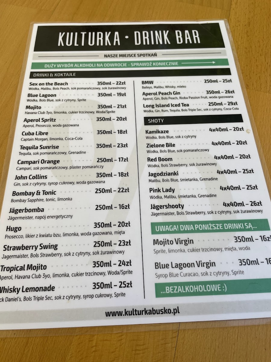 Menu Kulturka - Restauracja & Cocktail Bar / Pizza - Busko Zdrój-9